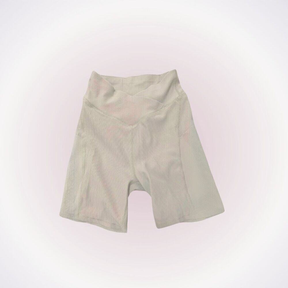 Cross Front Ribbed Bike Shorts | Sz S